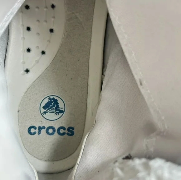 CROCS Women's Adela Foldover Fuzz Suede Booties Pink Poppy/Yellow Stucco/Navy - Picture 15 of 16